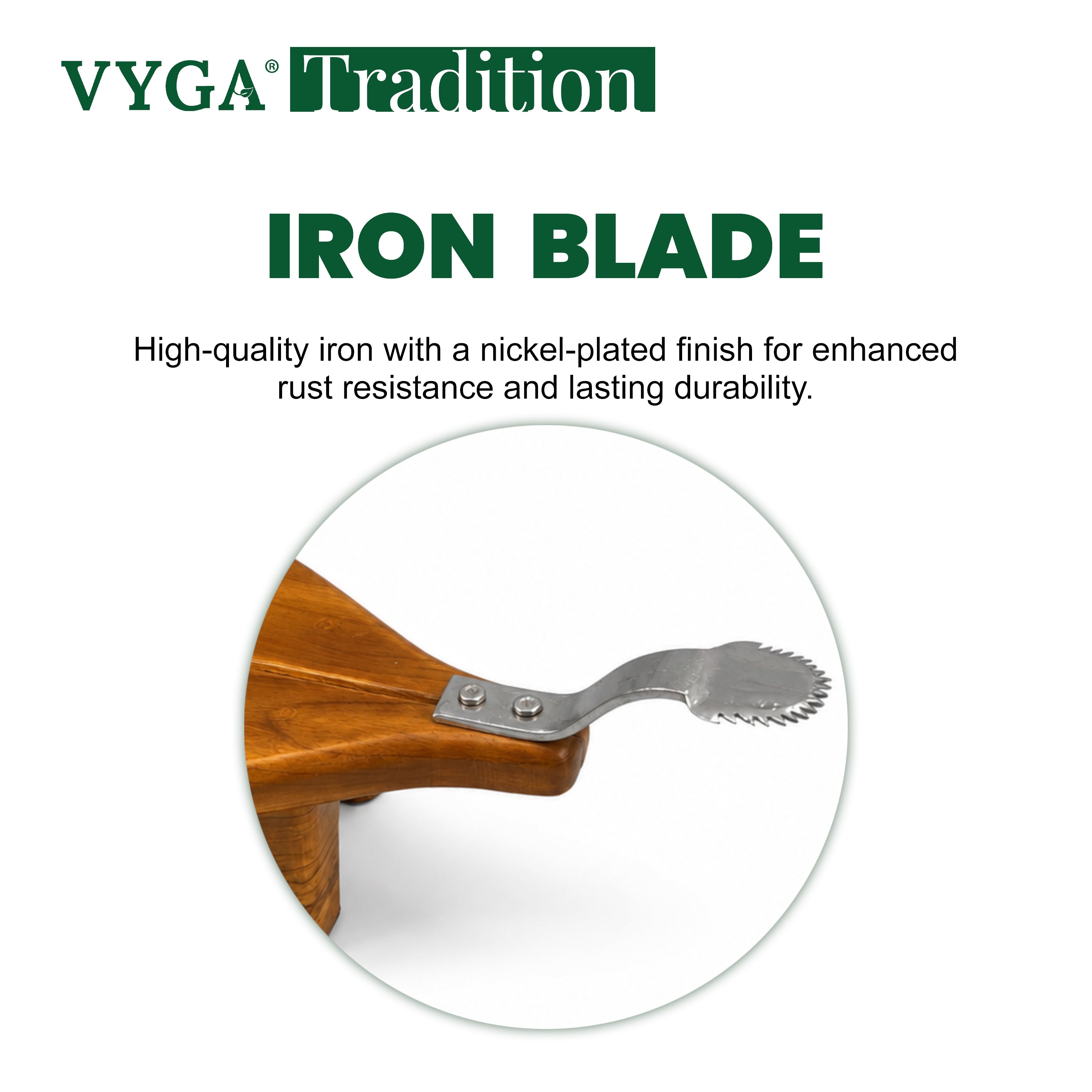Tradition Sit-On  Teakwood Coconut Scraper