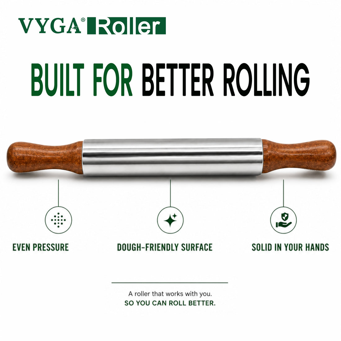 Roller-Belan | SS Body with Teakwood Handle
