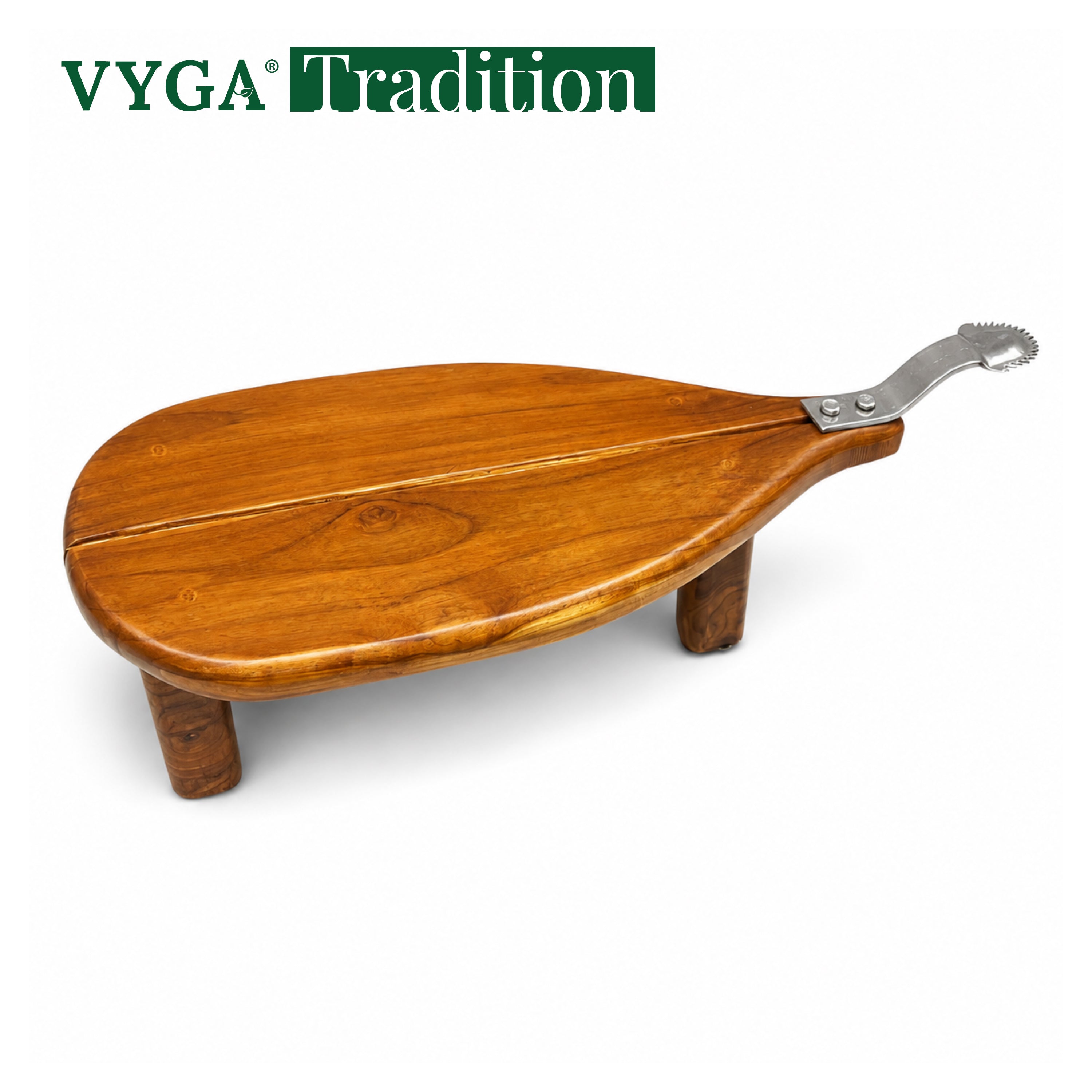 Tradition Sit-On  Teakwood Coconut Scraper