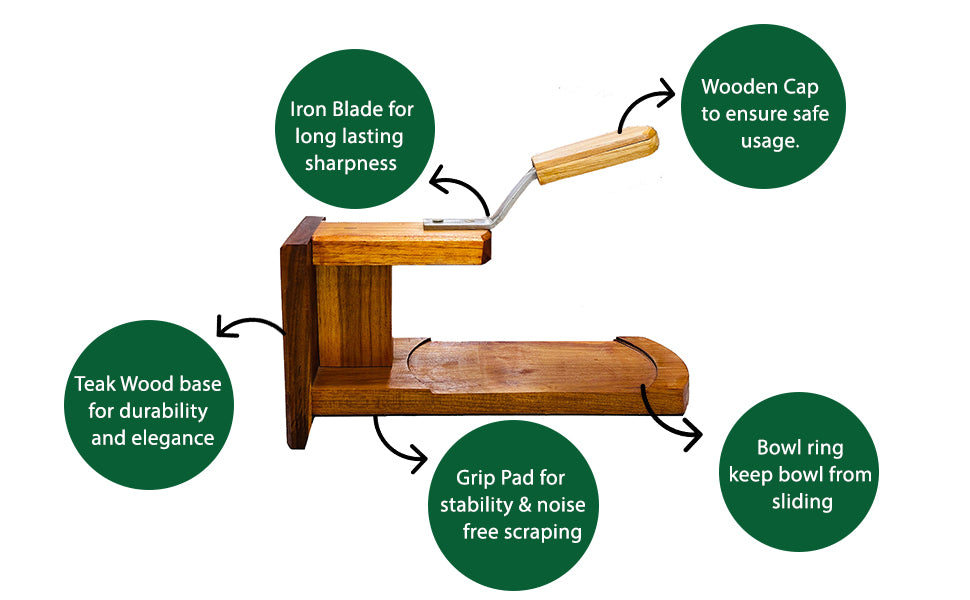 Bold Teakwood Coconut Scraper