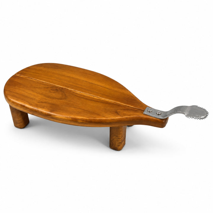 Tradition Sit-On  Teakwood Coconut Scraper