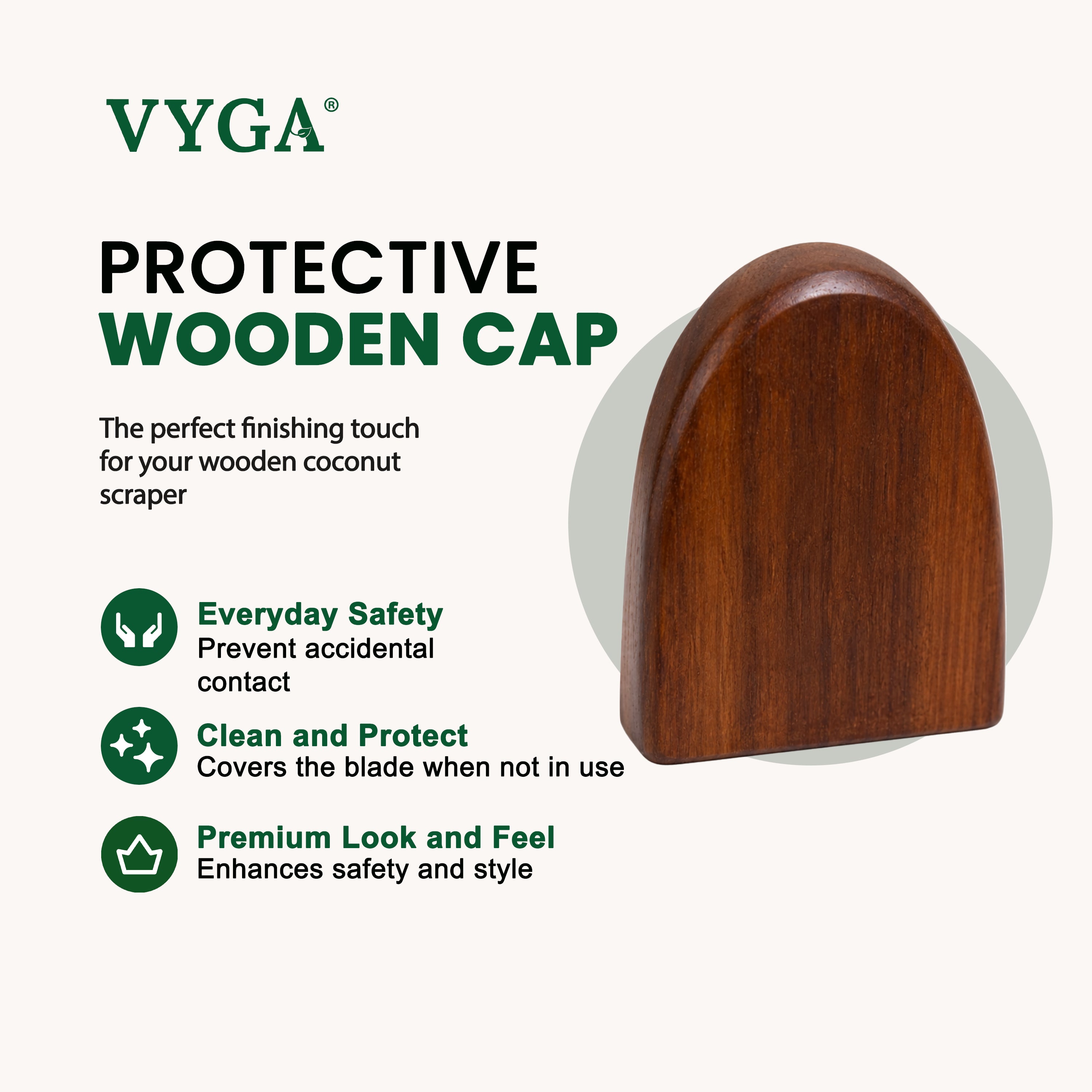 Curve Teakwood Coconut Scraper